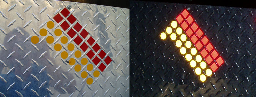 engineer grade reflective dots circles nfpa chevrons