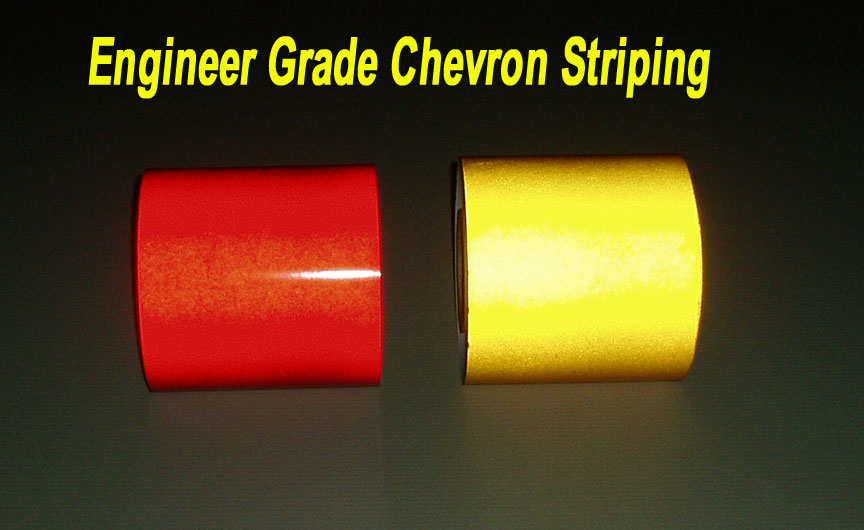 Red Yellow engineer grade nfpa 1901 chevron striping reflective